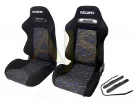 Сиденье спортивное полуковш Recaro RS3 confetti пара (черный)