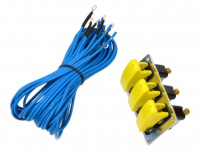 Панель зажигания DEPO на 3 тумблера без индикатора (желтый)