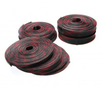 Оплетка для проводов черно-красная (6мм)