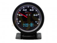 Датчик DEPO 4 в 1 (давление масла, температура охлаждающей жидкости и масла, вольтметр) черный 60мм