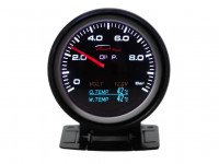 Датчик DEPO 4 в 1 (давление масла, температура охлаждающей жидкости и масла, вольтметр) черный 60мм