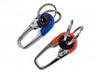 Брелок карабин с кольцом (синий)