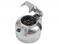 Розетка для прицепа 7 контактов металл (хром)