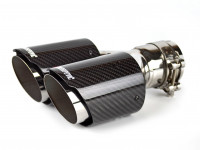 Насадка на глушитель Akrapovic style двойная с карбоном 63х187мм (глянец)