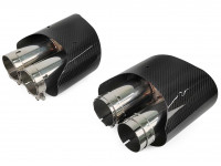 Насадка на глушитель Akrapovic style карбон двойная пара 63х110мм (глянец)