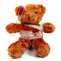 Игрушка Медведь в бинтах (коричневый)