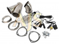 Заслонка выхлопная с электроприводом Y-пайп с отводом V-band 102мм