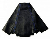 Чехол КПП STI универсальный натур. кожа (Россия) (желтая строчка)