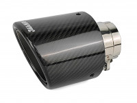 Насадка на глушитель Akrapovic style закругленная с карбоном 63х114мм (глянец)