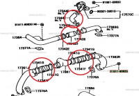 Патрубки турбины Toyota Mark 2 Chaser Cresta JZX90 4шт (черный) (черный)