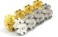 Ниппельные колпачки сувенирные доллар 4шт (золото)