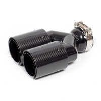 Насадка на глушитель M style двойная с карбоном 76х190мм (глянец)