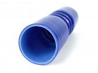 Патрубок силиконовый 0 градусов 89 мм двойной демпфер 250 мм (синий)