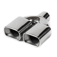 Насадка на глушитель двойная 63х196мм (хром)