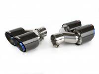 Насадка на глушитель Akrapovic style с карбоном двойная пара обожженная 63х210мм (глянец)