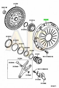 Toyota корзина сцепления R154 3121022140