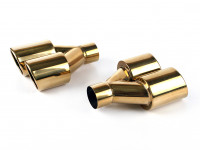 Насадка на глушитель AJS #1 двойная пара золото 60х183мм