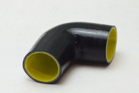 Патрубок силиконовый 90 гр 63 мм усиленный (черный)