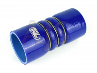Патрубок силиконовый 0 градусов 63 мм двойной демпфер 150 мм (синий)