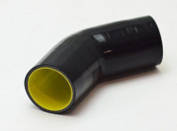 Патрубок силиконовый 45 гр 76 мм усиленный (черный)