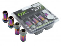 TPI гайки спортивные стальные 38мм М12*1.25 4шт радуга