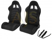 Сиденье спортивное полуковш LM А017 пара размер - M (черный)