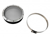 Заглушка воздуховода с сеткой 90/102 серебро