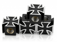 Ниппельные колпачки сувенирные кресты 4шт (серебро)