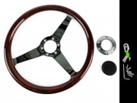 Руль деревянный Момо (хром)