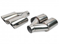 Насадка на глушитель AJS #2 двойная пара 60х182мм (хром)