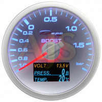 Датчик DEPO 4 в 1 (давление турбины, температура масла, давление масла, вольтметр) белый 60мм