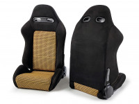 Сиденье спортивное полуковш LM JDM stock пара размер - M (желтый)