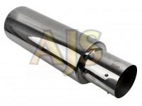 Бочка выхлопная HKS style большая вход 63мм выход 115мм (хром)