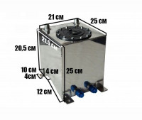 Бак топливный алюминиевый 10л, пластиковая крышка (черный)