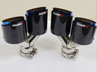 насадка на глушитель Akrapovic style с карбоном 63/102 двойная пара обожженая (глянец) УЦЕНКА