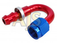Фитинг AN6 180 гр резьба-хомут